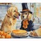 Edge Collections - 19" X 27" - Multicolor - Golden Retriever Fall Kitchen Pumpkins Memory Foam Mat - 1 Piece